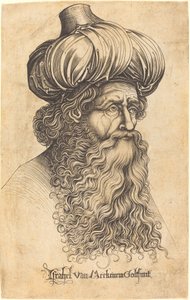 Hoofd van een Oude Man door Israhel van Meckenem