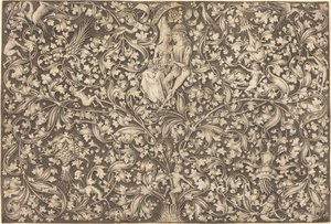 Ornamentpaneel met twee geliefden, ca. 1490-1500