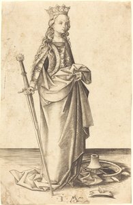 Sint Catharina door Israhel van Meckenem