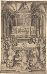 De mis van Sint Gregorius door Israhel van Meckenem