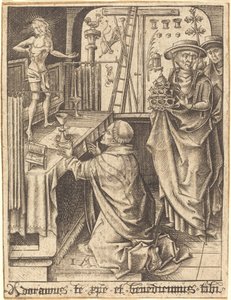 De mis van Sint Gregorius door Israhel van Meckenem