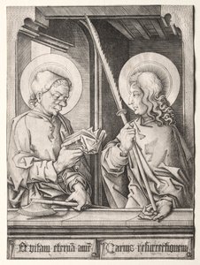 De twaalf apostelen bij gotische ramen: St. Matthias en St. Judas Thaddaeus