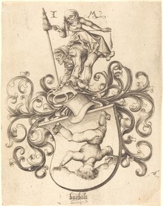 Wapenschild met tuimelende jongen