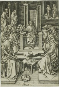 Christus onder de artsen door Israhel van Meckenem the younger