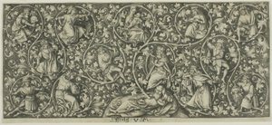 Ornament met de boom van Jesse door Israhel van Meckenem the younger