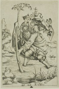 Sint Christoffel door Israhel van Meckenem the younger