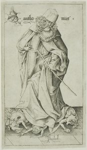 St. Antonius door Israhel van Meckenem the younger