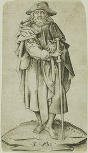 Jakobus de Meerdere, uit Christus en de Apostelen door Israhel van Meckenem the younger