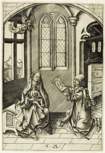 Sint Lucas portretteert de Madonna door Israhel van Meckenem the younger