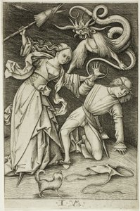 De strijd om de broek door Israhel van Meckenem the younger