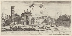 Chiesa di Santa Francesca Romana in Campo Vaccino door Israël Silvestre