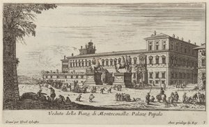 Gezicht op het Piazza di Montecavallo door Israël Silvestre