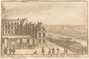 Gezicht op het Huis van de Heer de Bretonuiller op het Eiland Notre Dame