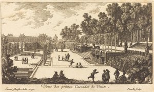 Uitzicht op de kleine watervallen van Vaux
