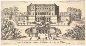 Uitzicht op Caprarola, uit een serie van vijftien uitzichten van Italië en Frankrijk, 17e eeuw