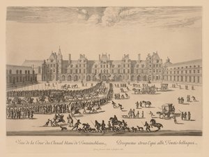 Vue de la Cour du Cheval-Blanc de Fontainebleau door Israël Silvestre
