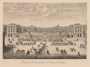 Uitzicht op het Kasteel van Versailles, gezien vanaf de Grote Plaats