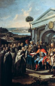 Béla III sticht het Cisterciënzer klooster in Szentgotthard in 1183, 1795-1796 door Istvan Dorfmeister
