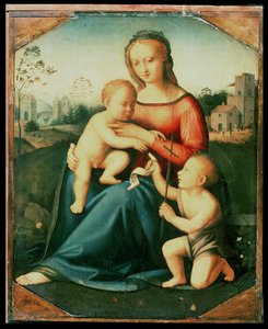 Madonna en Kind met de Heilige Johannes de Doper als Kind