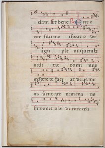 Blad 8 van een antifonale fragment (verso) door Italian 13th Century