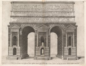 Boog van het Claudische Aquaduct door Italian 16th Century