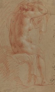 Naakte vrouwelijke figuur (verso) door Italian 17th Century