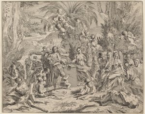 Allegorie van het Schilderen door Italian 17th Century, after Pietro Testa
