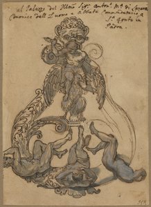 Deurklopper met Zeus die reuzen overwint door Italian 17th Century or Italian 18th Century