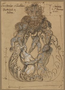 Deurklopper met Triton, Nereïde en putti