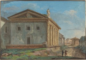 Tempio della Fortuna Virile met de Tempio di Vesta in de Verte door Italian 18th Century
