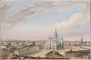 Kathedraal van Milaan door Italian 19th Century