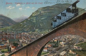 Bolzano - kabelspoorweg en uitzicht op de stad