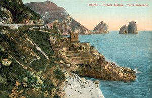 Capri, Italië, Piccola Marina, Torre Saracena