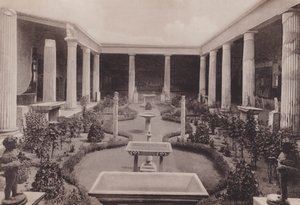 Casa Dei Vettii, Peristilio, Huis van de Vettii, de Peristyle (zw/w foto)