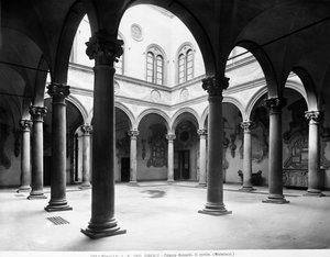 Binnenplaats van het Palazzo Medici Riccardi, Florence, Italië, ca. 1890