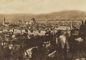Florence: Panorama van Florence gezien vanaf S Miniato al Monte door Italian Photographer