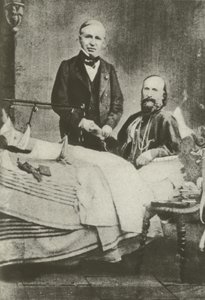 Garibaldi, gewond in de strijd, met zijn dokter