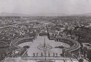 Italië: Rome, panorama genomen vanaf de koepel van de Sint-Pieter (zwart-wit foto) door Italian Photographer