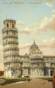 De scheve toren van Pisa en de kathedraal van Pisa door Italian Photographer