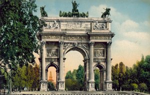 Milaan / Milaan: Arco della Pace (kleurenfoto)