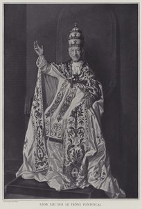 Paus Leo XIII op de pauselijke troon door Italian Photographer