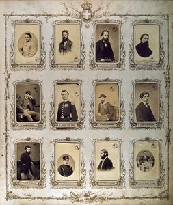 Risorgimento: portretten van de Duizend (of Rode Hemden), die deelnamen aan de expeditie van Giuseppe Garibaldi. 1860-1861 Studio Pavia in Genua. Museo del Risorgimento Rome door Italian Photographer