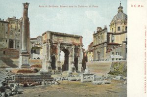Rome, Italië, Boog van Septimius Severus, De Zuil van Phocas door Italian Photographer