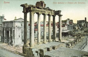 Rome, Italië, Romeins Forum, Tempel van Saturnus door Italian Photographer