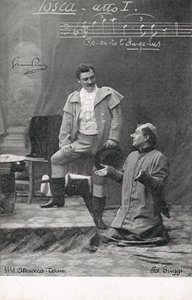 Scène uit Tosca (zw/w foto)
