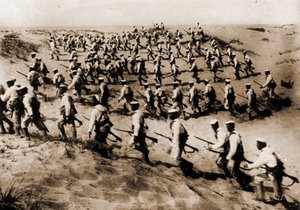 De Italiaanse landing in Benghasi (of Bengazi) (Libië) in Cyrenaica door Italian Photographer