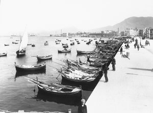 De haven van Palermo, Sicilië, ca. 1920 door Italian Photographer