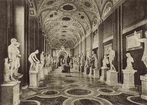 Het Vaticaanmuseum, Het interieur van de Beeldengalerij door Italian Photographer