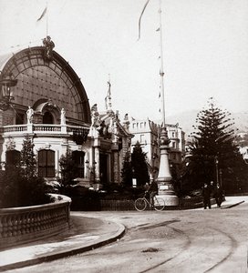 De ingang van de Schone Kunsten Expositie in Montecarlo, in 1898, 25/02/1898 (zwart-wit foto) door Italian Photographer