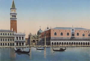Venetië, Piazzetta San Marco en Dogenpaleis vanaf de Lagune